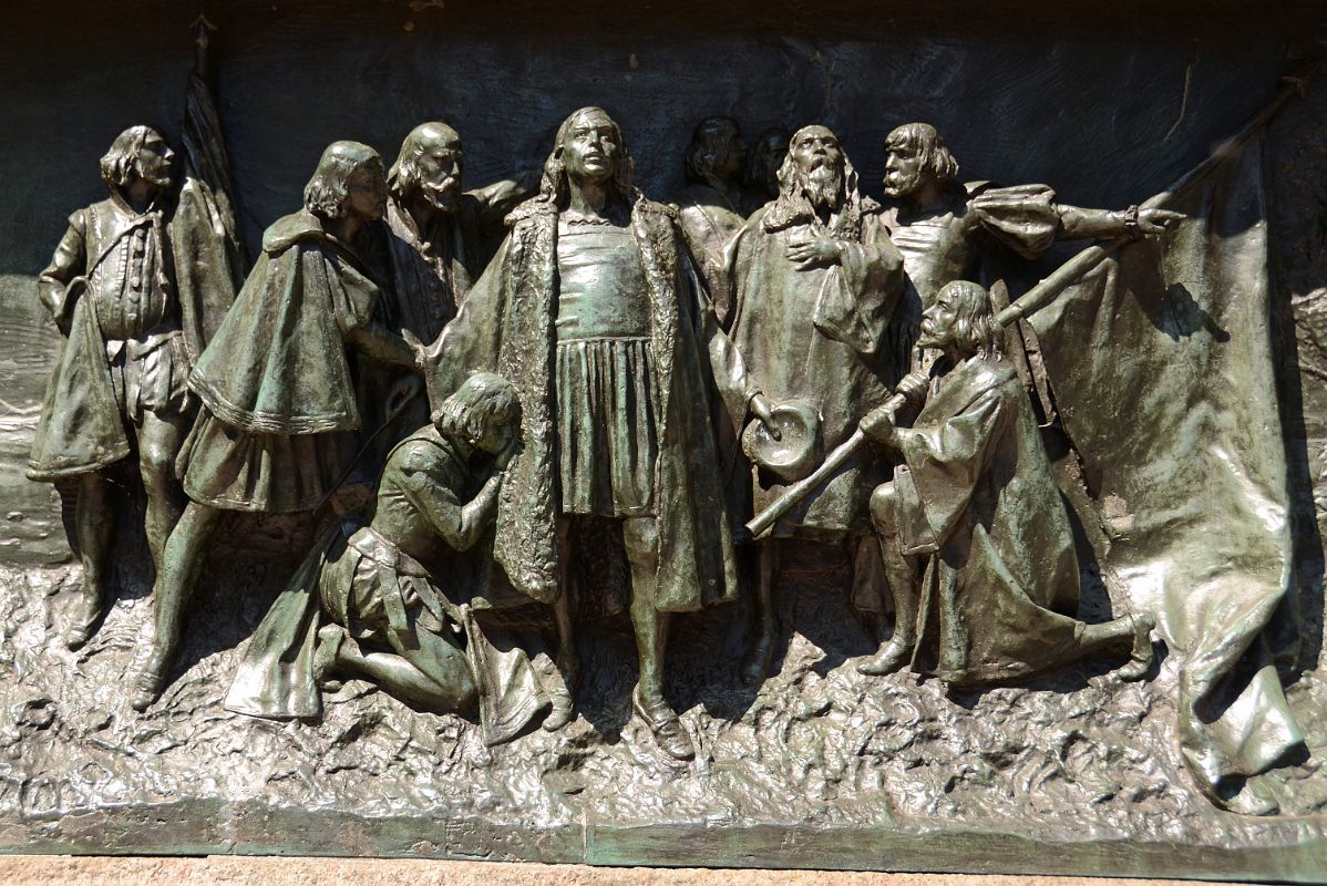 15 Bronze Bas Relief Portrays Columbus Journey On Columbus Monument In New York Columbus Circle